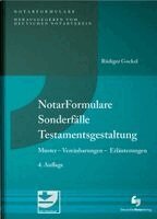 Rüdiger Gockel - NotarFormulare Sonderfälle Testamentsgestaltung, Inbunden