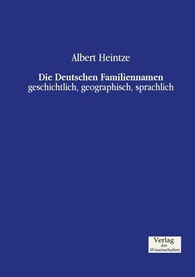 bokomslag Die Deutschen Familiennamen