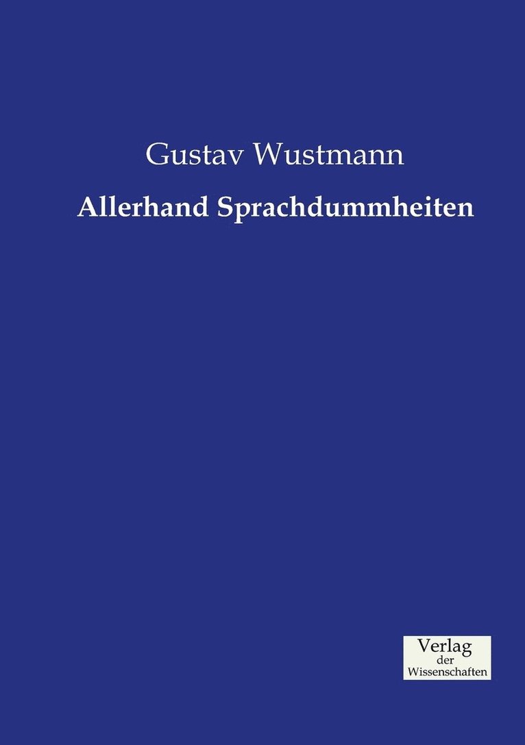 Allerhand Sprachdummheiten 1