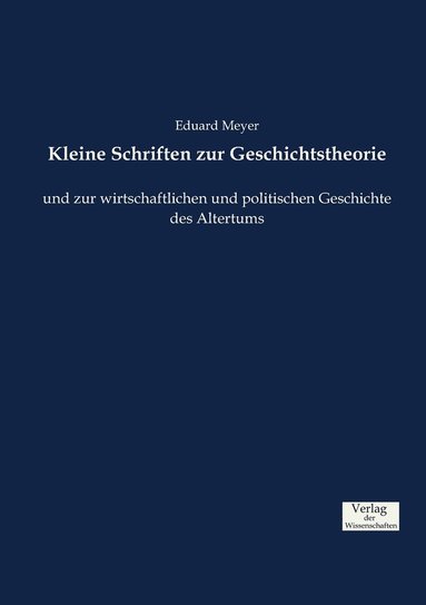 bokomslag Kleine Schriften zur Geschichtstheorie