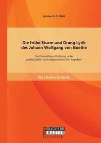bokomslag Die frhe Sturm und Drang Lyrik des Johann Wolfgang von Goethe