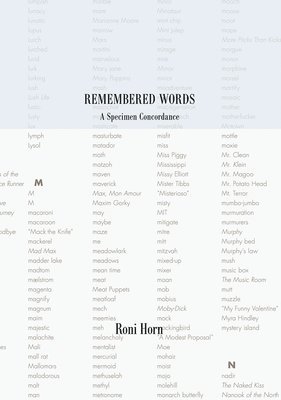 bokomslag Roni Horn: Remembered Words