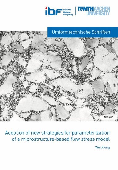 Wei Xiong - Adaption of new strategies for parameterization of a microstructure-based flow stress model, Häftad