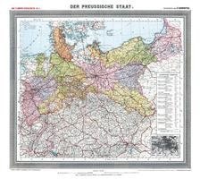 Historische Preussenkarte / DER PREUSSISCHE STAAT - 1905 [gerollt] 1