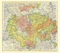 bokomslag Politische Karte von THÜRINGEN - Herzogtümer und Fürstentümer 1904
