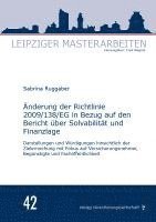 bokomslag Änderung der Richtlinie 2009/138/EG in Bezug auf den Bericht über Solvabilität und Finanzlage