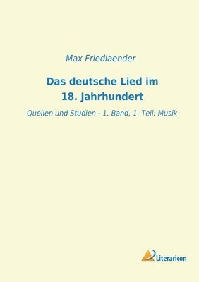bokomslag deutsche Lied im 18. Jahrhundert
