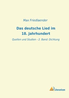 bokomslag deutsche Lied im 18. Jahrhundert