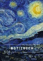 bokomslag Notizbuch klein A5 Blanko - Notizheft 44 Seiten 90g/m² - Softcover Vincent van Gogh 'Sternennacht' - FSC Papier