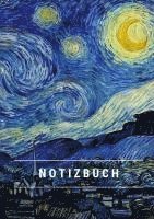bokomslag Notizbuch klein A5 Blanko - Notizheft 44 Seiten 90g/m² - Softcover Vincent van Gogh "Sternennacht" - FSC Papier