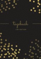 bokomslag Tagebuch schön A5 liniert - 100 Seiten 90g/m² - Soft Cover goldene Punkte schwarz - FSC Papier