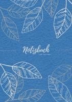 Notizbuch A5, Tagebuch A5 - Notizbuch Tagebuch A5 liniert - 100 Seiten 90g/m² - Soft Cover - Silberne Blätter auf blau - FSC Papier, Häftad