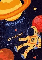 bokomslag Dünnes Notizheft für Kinder - A5 liniert - Softcover Astronaut - FSC Papier