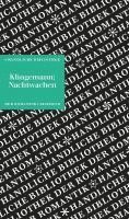 August Klingemann, Harald Neumeyer - Nachwachen von Bonaventura, Inbunden