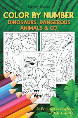 Funkey Books - Color by Number - Dinosaurs, Dangerous Animals & Co., Häftad