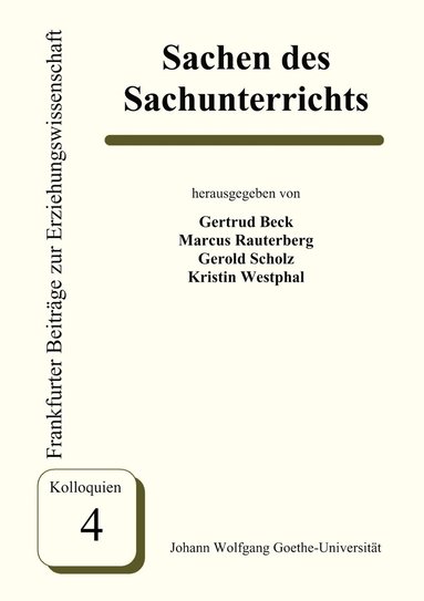Kristin Westphal, Gertrud Beck, Marcus Rauterberg - Sachen des Sachunterrichts, Häftad