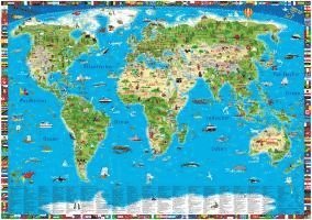 Erlebnis illustrierte Weltkarte Planokarte 1
