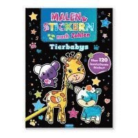 Trötsch Beschäftigungsbuch Malbuch Malen und Stickern nach Zahlen Tierbabys 1