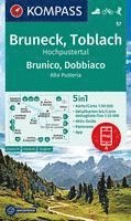 KOMPASS Wanderkarte 57 Cruneck, Toblach, Hochpustertal, Brunico, Dobbiaco, Alta Pusteria 1:50.000 1