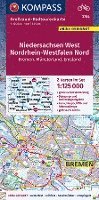 bokomslag KOMPASS Großraum-Radtourenkarte 3704 Niedersachsen West, Nordrhein-Westfalen Nord 1:125.000