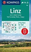KOMPASS Wanderkarten-Set 202 Linz und Umgebung, Mühlviertel, Wels, Steyr (2 Karten) 1:50.000 1