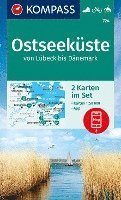 KOMPASS Wanderkarten-Set 724 Ostseeküste von Lübeck bis Dänemark (2 Karten) 1:50.000 1