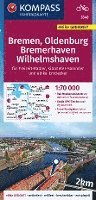 KOMPASS Fahrradkarte 3340 Bremen, Oldenburg, Bremerhaven, Wilhelmshaven 1:70.000 1