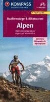 bokomslag KOMPASS Radfernwegekarte Radfernwege & Biketouren Alpen - Übersichtskarte 1:500.000