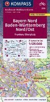 bokomslag KOMPASS Großraum-Radtourenkarte 3710 Bayern Nord, Baden-Württemberg Nord/Ost 1:125.000