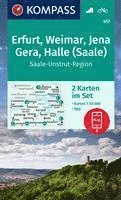 bokomslag KOMPASS Wanderkarten-Set 457 Erfurt, Weimar, Jena, Gera, Halle (Saale) (2 Karten) 1:50.000