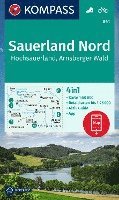 bokomslag KOMPASS Wanderkarte 841 Sauerland Nord, Hochsauerland, Arnsberger Wald 1:50.000