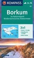 KOMPASS Wanderkarte 727 Borkum im Nationalpark Niedersächsisches Wattenmeer 1:15.000 1