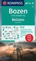bokomslag KOMPASS Wanderkarte 54 Bozen und Umgebung / Bolzano e dintorni 1:50.000