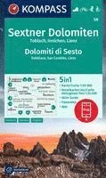 bokomslag KOMPASS Wanderkarte 58 Sextner Dolomiten, Toblach, Innichen, Lienz / Dolomit di Sesto, Dobbiaco, San Candido, Lienz 1:50.000