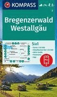 bokomslag KOMPASS Wanderkarte 2 Bregenzerwald, Westallgäu 1:50.000