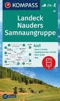 bokomslag KOMPASS Wanderkarte 42 Landeck, Nauders, Samnaungruppe 1:50.000