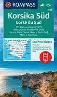bokomslag KOMPASS Wanderkarten-Set 2251 Korsika Süd. Mit Weitwanderweg GR20 / Corse du Sud. Avec Grande Randonnée GR20 (3 Karten) 1:50.000