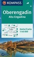 bokomslag KOMPASS Wanderkarte 99 Oberengadin / Alta Engadina 1:40.000