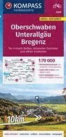 bokomslag KOMPASS Fahrradkarte 3345 Oberschwaben, Unterallgäu, Bregenz 1:70.000