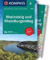 bokomslag KOMPASS Wanderführer Rheinsteig RheinBurgenWeg, 34 Etappen mit Extra-Tourenkarte
