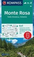 bokomslag KOMPASS Wanderkarte 88 Monte Rosa, Valle Anzasca, Valsesia 1:50.000