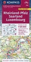 bokomslag KOMPASS Großraum-Radtourenkarte 3709 Rheinland-Pfalz, Saarland, Luxembourg 1:125.000