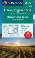 KOMPASS Wanderkarten-Set 2222 Elsass, Vogesen Süd, Alsace, Vosges du Sud, Colmar, Mülhausen, Mulhouse (2 Karten) 1:50.000 1