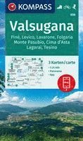 KOMPASS Wanderkarten-Set 656 Valsugana, Pine, Levico, Lavarone, Folgaria, Monte Pasubio, Cima d'Asta, Lagorai, Tesino (3 Karten) 1:25.000 1