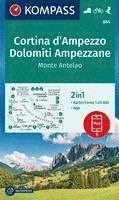 KOMPASS Wanderkarte 654 Cortina d'Ampezzo, Dolomiti Ampezzane, Monte Antelao 1:25.000 1