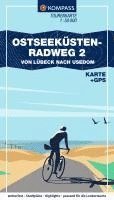 bokomslag KOMPASS Fahrrad-Tourenkarte Ostseeküstenradweg 2, von Lübeck bis Usedom 1:50.000