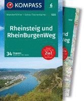 bokomslag KOMPASS Wanderführer Rheinsteig RheinBurgenWeg, 34 Etappen mit Extra-Tourenkarte