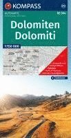 bokomslag KOMPASS Autokarte und Panoramakarte Dolomiten / Dolomiti / Dolomites 1:150.000