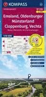 bokomslag KOMPASS Fahrradkarte 3374 Emsland, Oldenburger Münsterland, Cloppenburg, Vechta mit Knotenpunkten 1:70.000