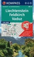 bokomslag KOMPASS Wanderkarte 21 Liechtenstein, Feldkirch, Vaduz 1:50.000